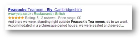 google search result with rich snippets