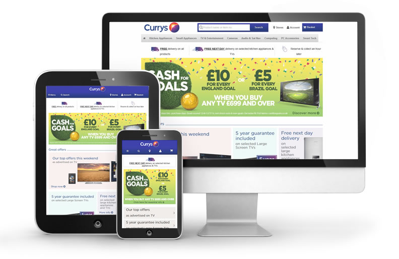 currys responsive website