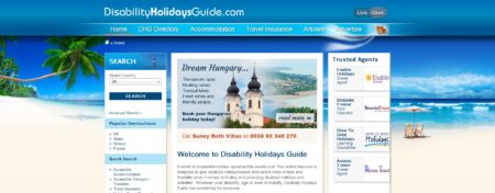 disability holidays guide web design