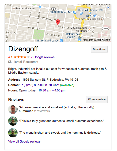 Google My Business Live Chat