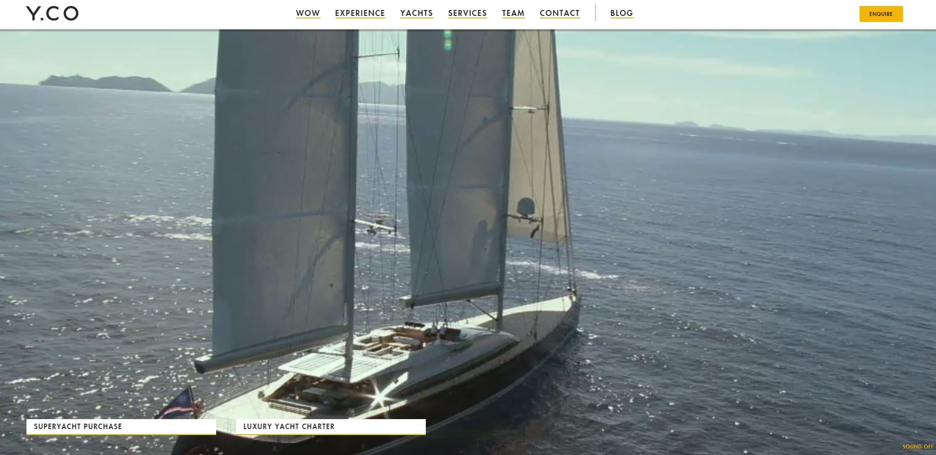 HTML 5 video web design Y.co yachts
