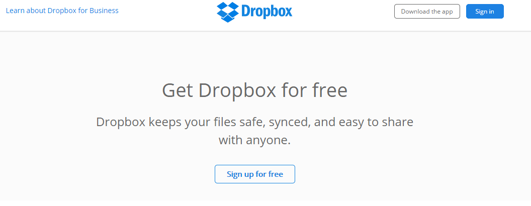 Ghost Button Web Design Trend 2015 Dropbox