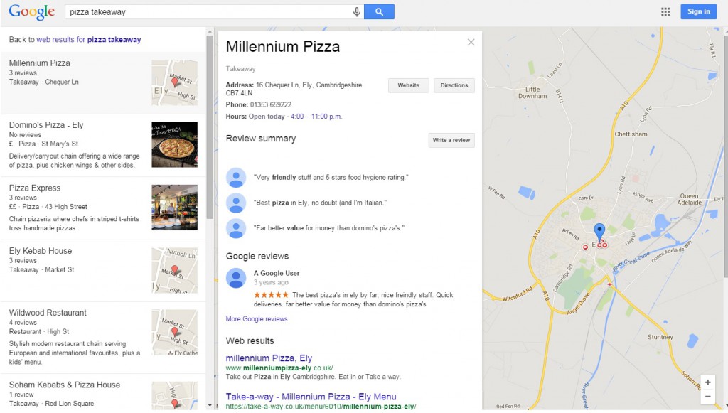 Google Local SEO Snack pack update 3-pack Ely