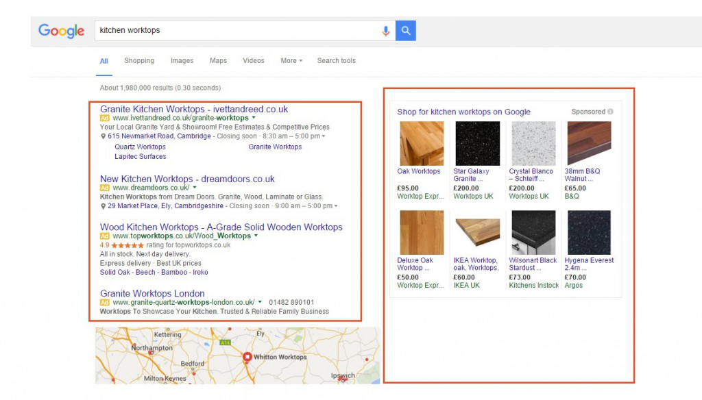 AdWords PPC SERP Cambridge