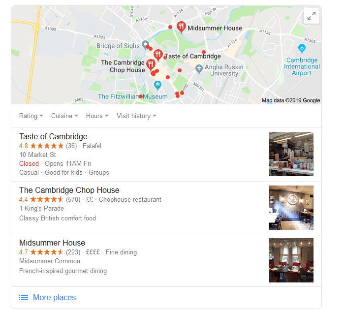 Cambridge Restaurants