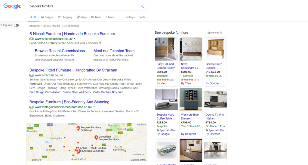 Bespoke Furniture Google Ads – Xanthos Digital Google Ads of Bespoke Furniture Suppliers
