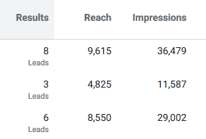 – Xanthos Digital Facebook ad result performance