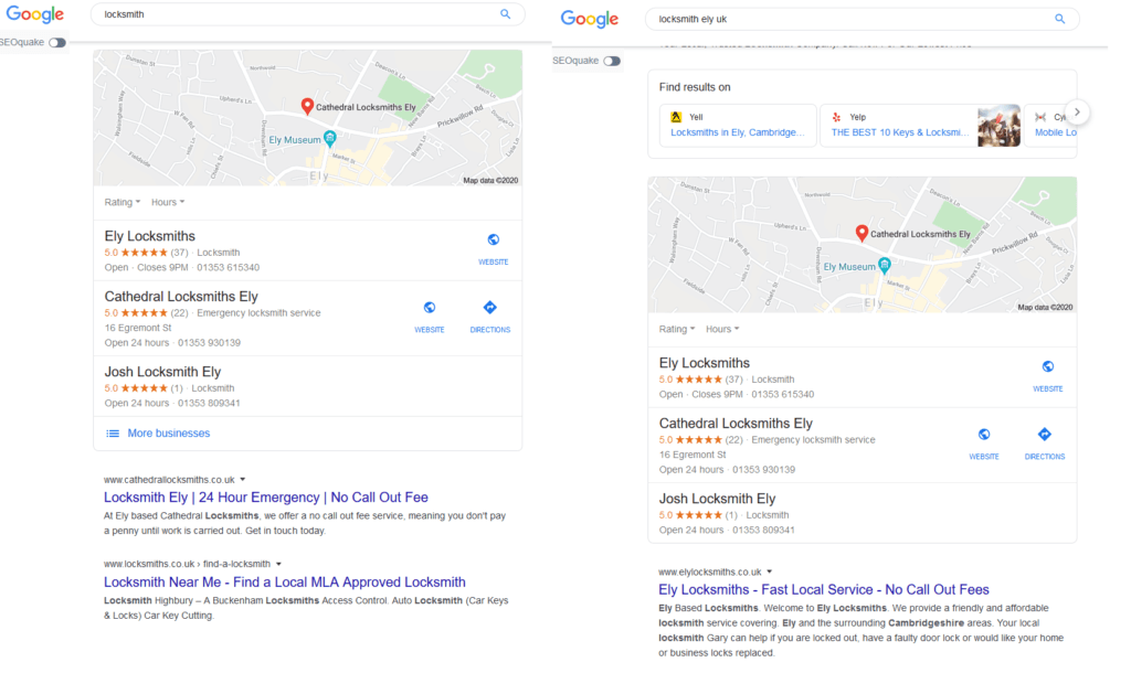 Ely Locksmith Local Seo Google 1024x610